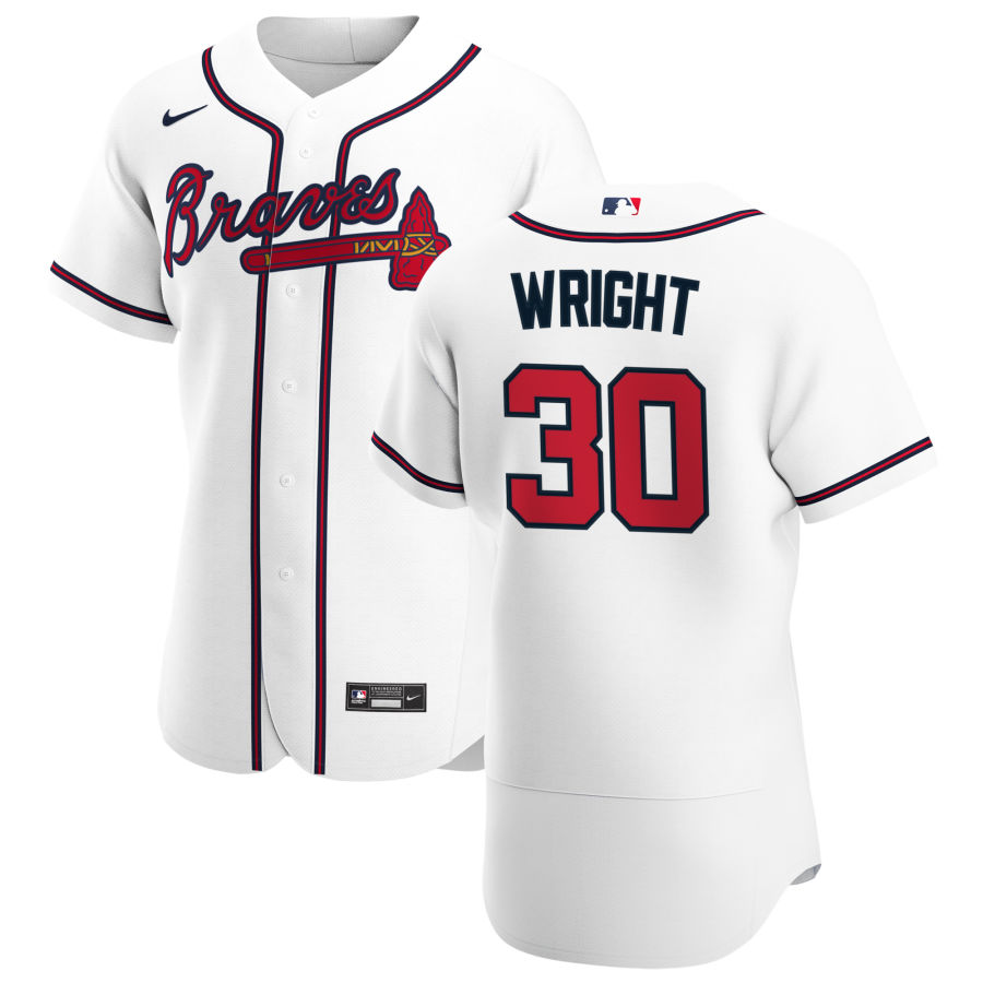 Atlanta Braves #30 Kyle Wright Men Nike White Home 2020 Authentic Player MLB Jersey->atlanta braves->MLB Jersey